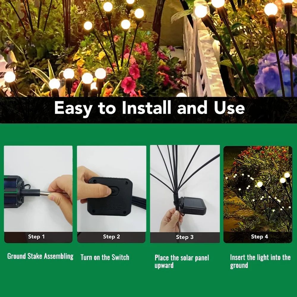 Solar Led Garden Light firefly (8 LED Lights)